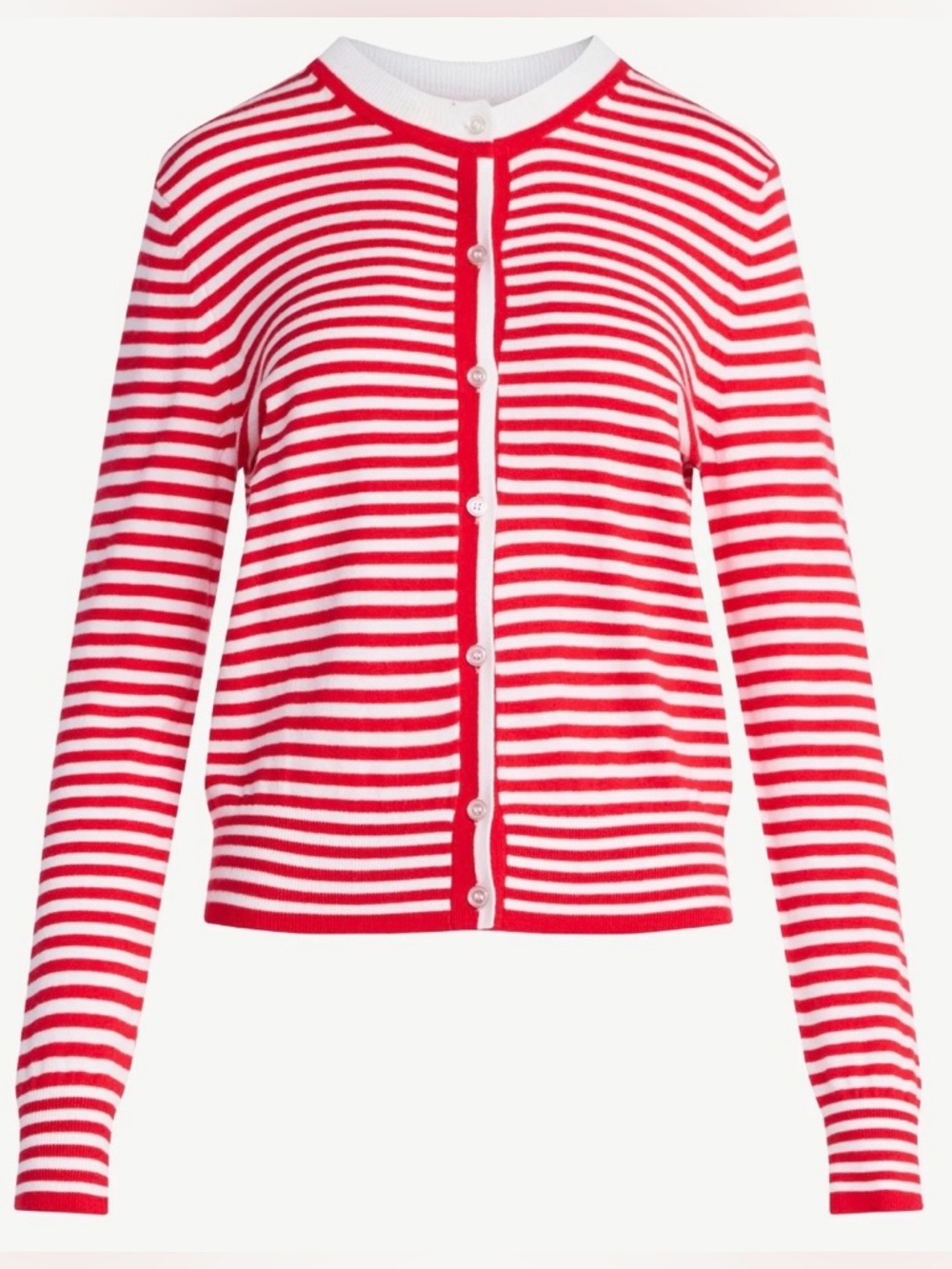 Women’s Red & White Stripe Button-Front Cardigan - Picture 3 of 15